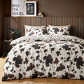 Fusion Cow Print reversible polycotton duvet cover set in natural.