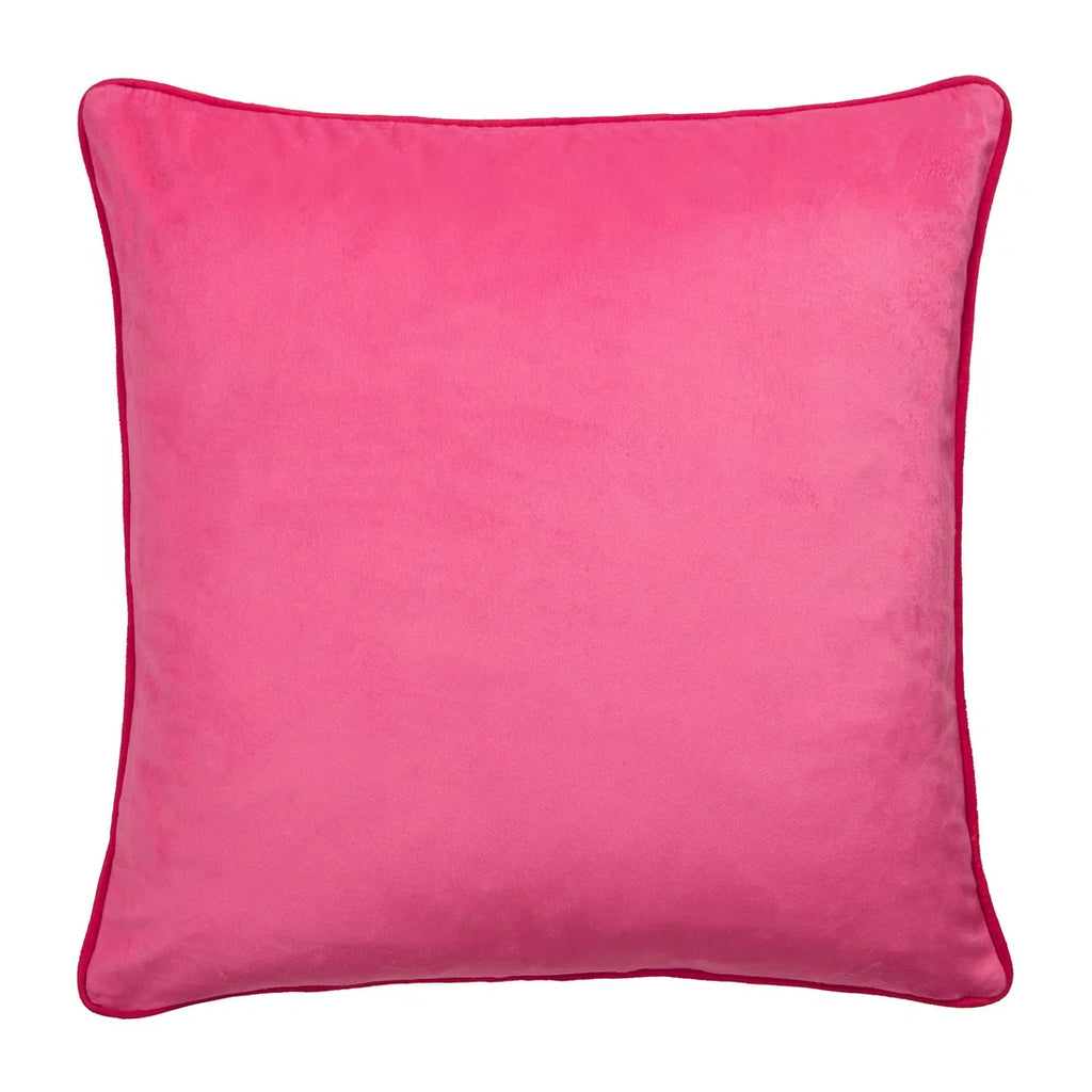 Plain dyed velvet reverse on the Fusion Fa La La Christmas cushion.