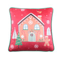 Fusion Gingerbread Man Christmas plush cushion in multicolour 43 x 43cm.