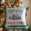 Fusion Merry Christmas Deer velvet cushion in green 43 x 43cm.