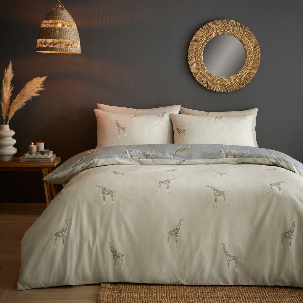 Close-up of the soft cotton-rich polycotton fabric on the Fusion Milo duvet cover set.