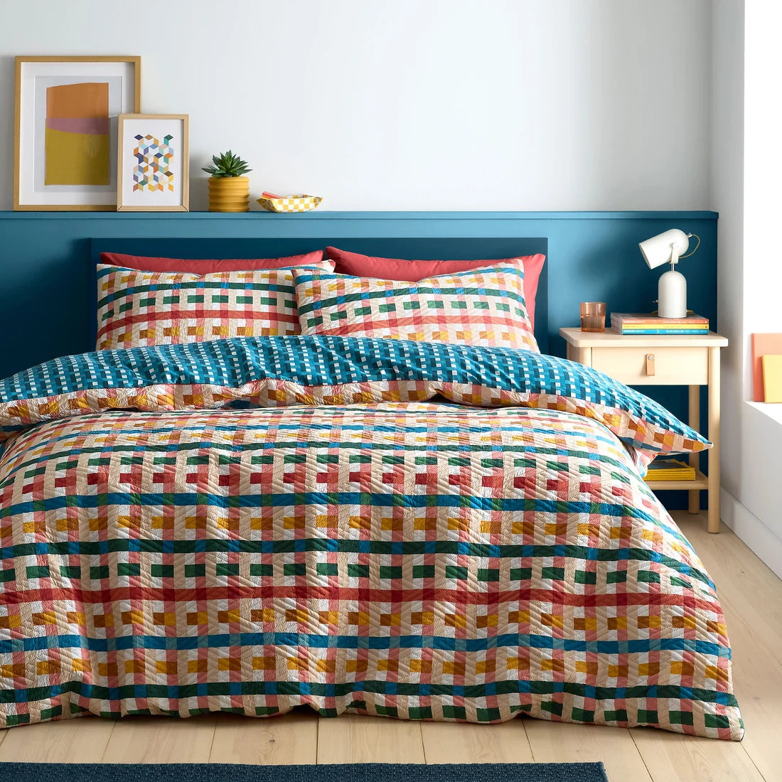 Fusion Rhett reversible pinsonic duvet cover set in multicolour.
