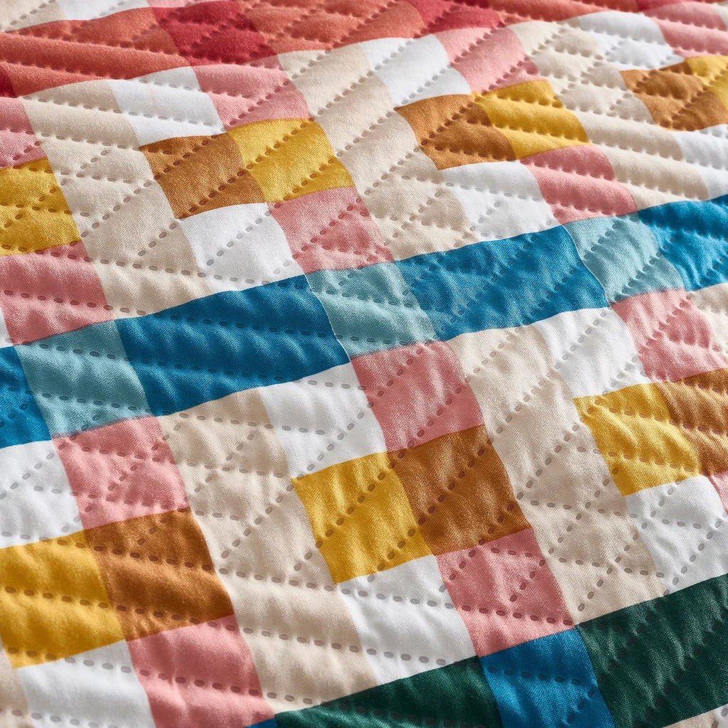 Close-up of the soft polyester fabric on the Fusion Rhett duvet cover set.