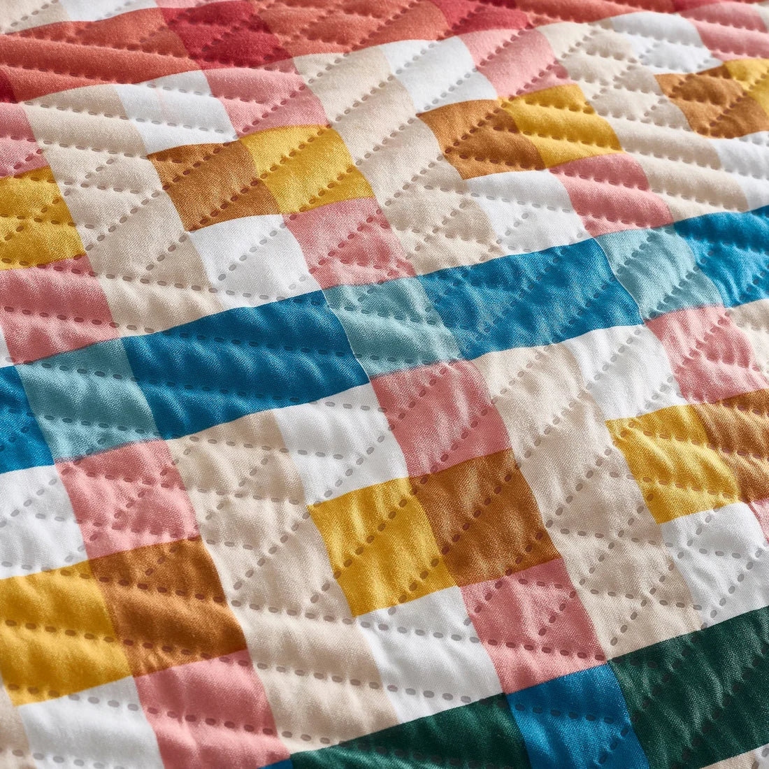 Close-up of the soft polyester fabric on the Fusion Rhett duvet cover set.