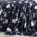 Fusion Starry Night Christmas fleece throw in blue 120 x 150cm.