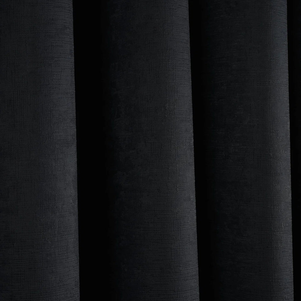 Close-up of the soft-touch semi-plain fabric on the Fusion Strata eyelet curtains.