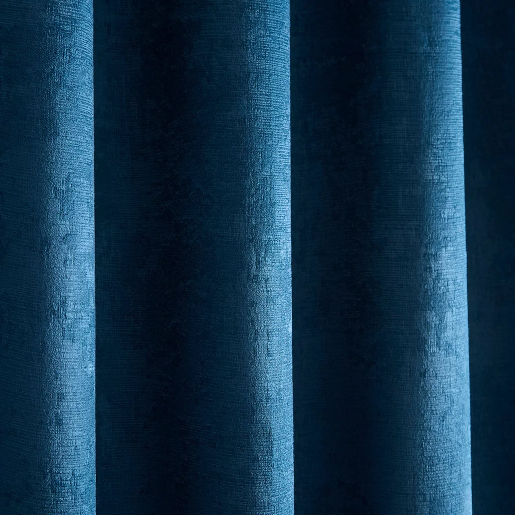 Close-up of the soft-touch semi-plain fabric on the Fusion Strata eyelet curtains.