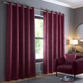 Fusion Strata dim-out eyelet curtains in wine.
