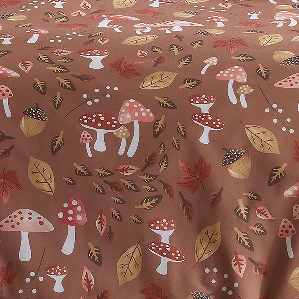 Close-up of the soft cotton-rich polycotton fabric on the Fusion Woodland Dreams duvet cover set.