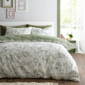 Fusion Woodland Toile reversible polycotton duvet cover set in green.