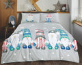 Gonk Family reversible Christmas microfibre duvet cover set with festive gonk design.