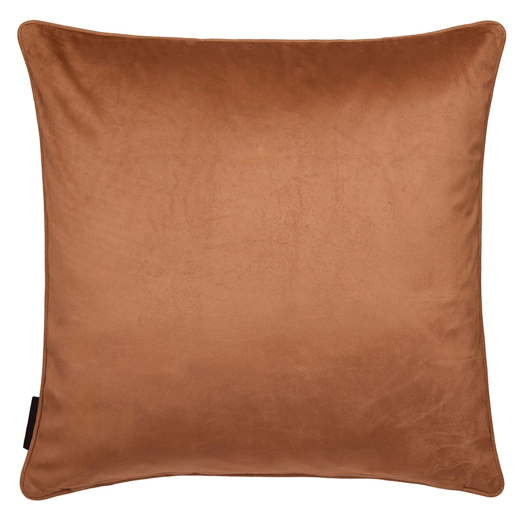 Close-up of the textured Spice velvet fabric on the Laurence Llewelyn-Bowen Atlas cushion.