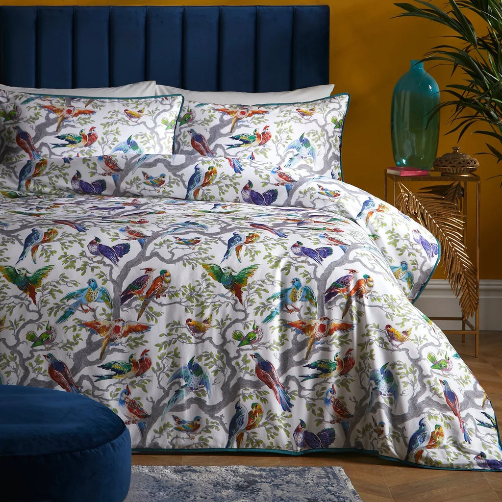 Laurence Llewelyn-Bowen Birdity Absurdity duvet cover set in Multicolour with a bold maximalist design.
