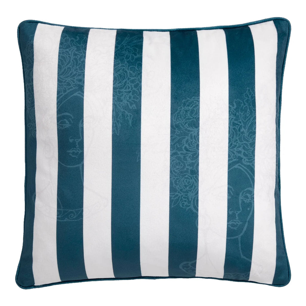 Bold vertical striped reverse of the Laurence Llewelyn-Bowen Bouquet Lady cushion.