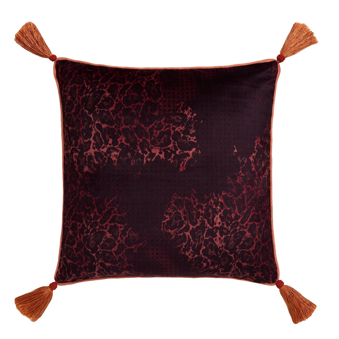 Dark animal-inspired patterned reverse on the Laurence Llewelyn-Bowen Grande Chintz cushion.
