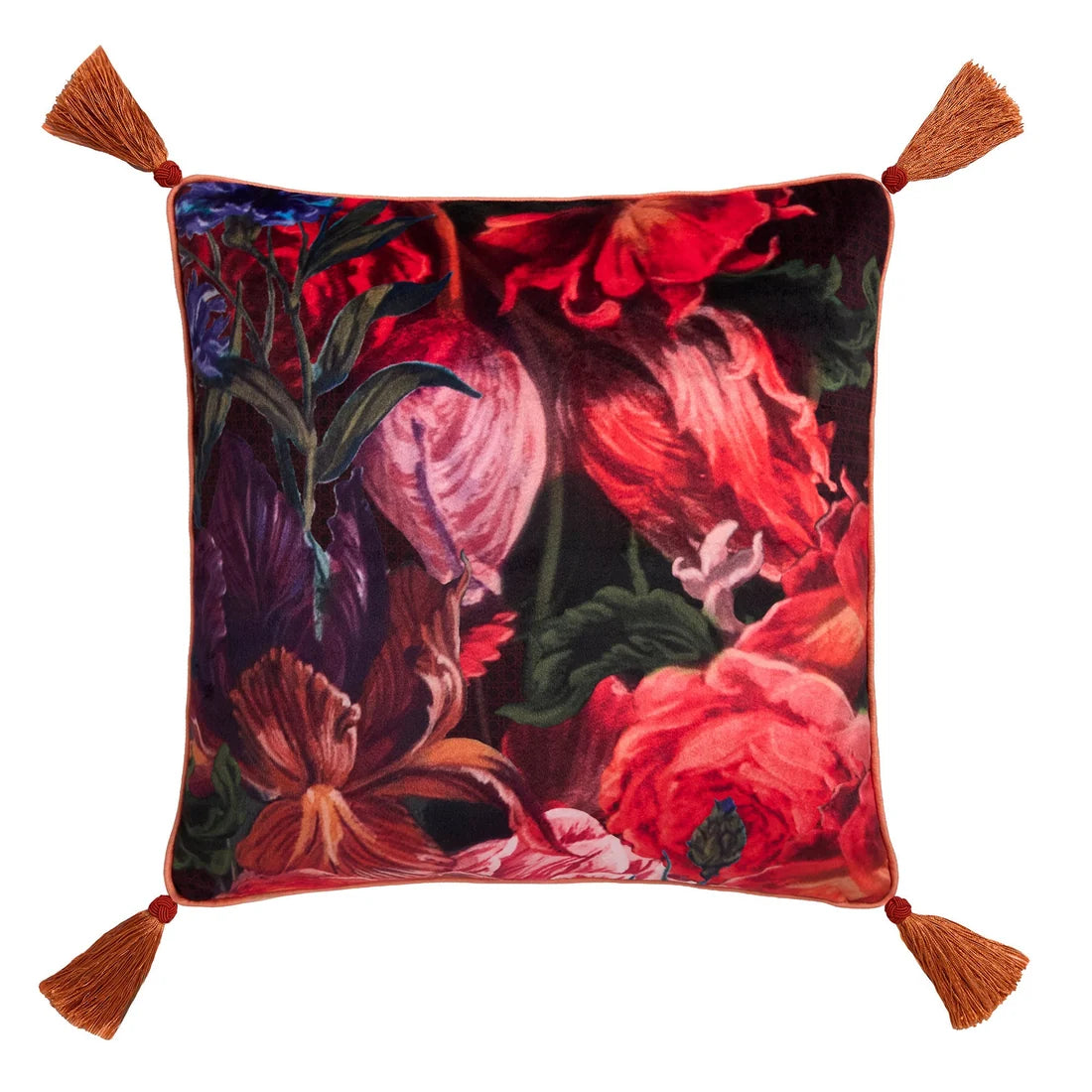 Close-up of the oversized floral design on the Laurence Llewelyn-Bowen Grande Chintz cushion.