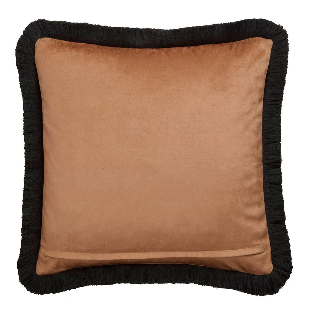 Plain-dyed soft velvet reverse on the Laurence Llewelyn-Bowen Josephine cushion.