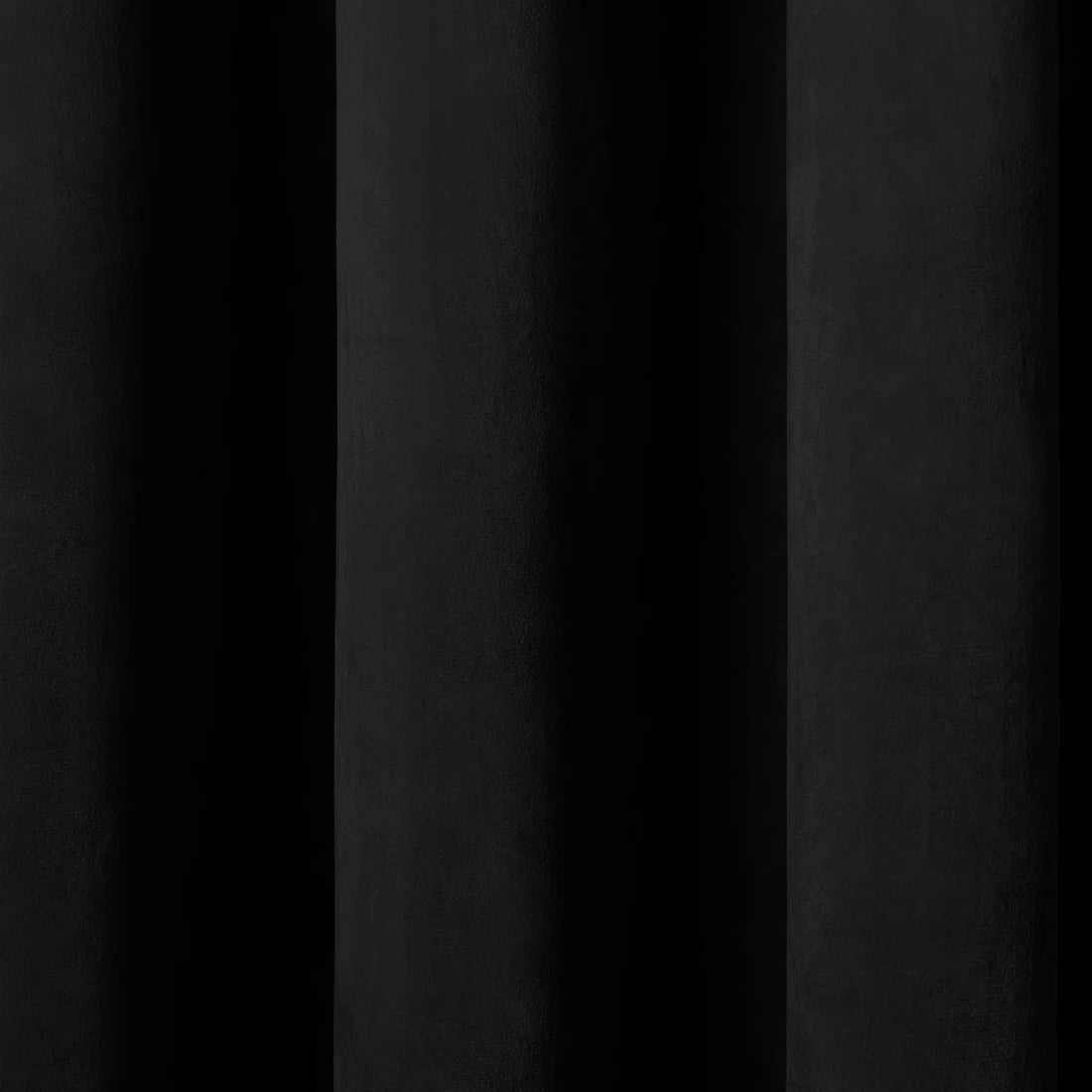 Close-up of the soft black velvet fabric on the Laurence Llewelyn-Bowen Montrose curtains.