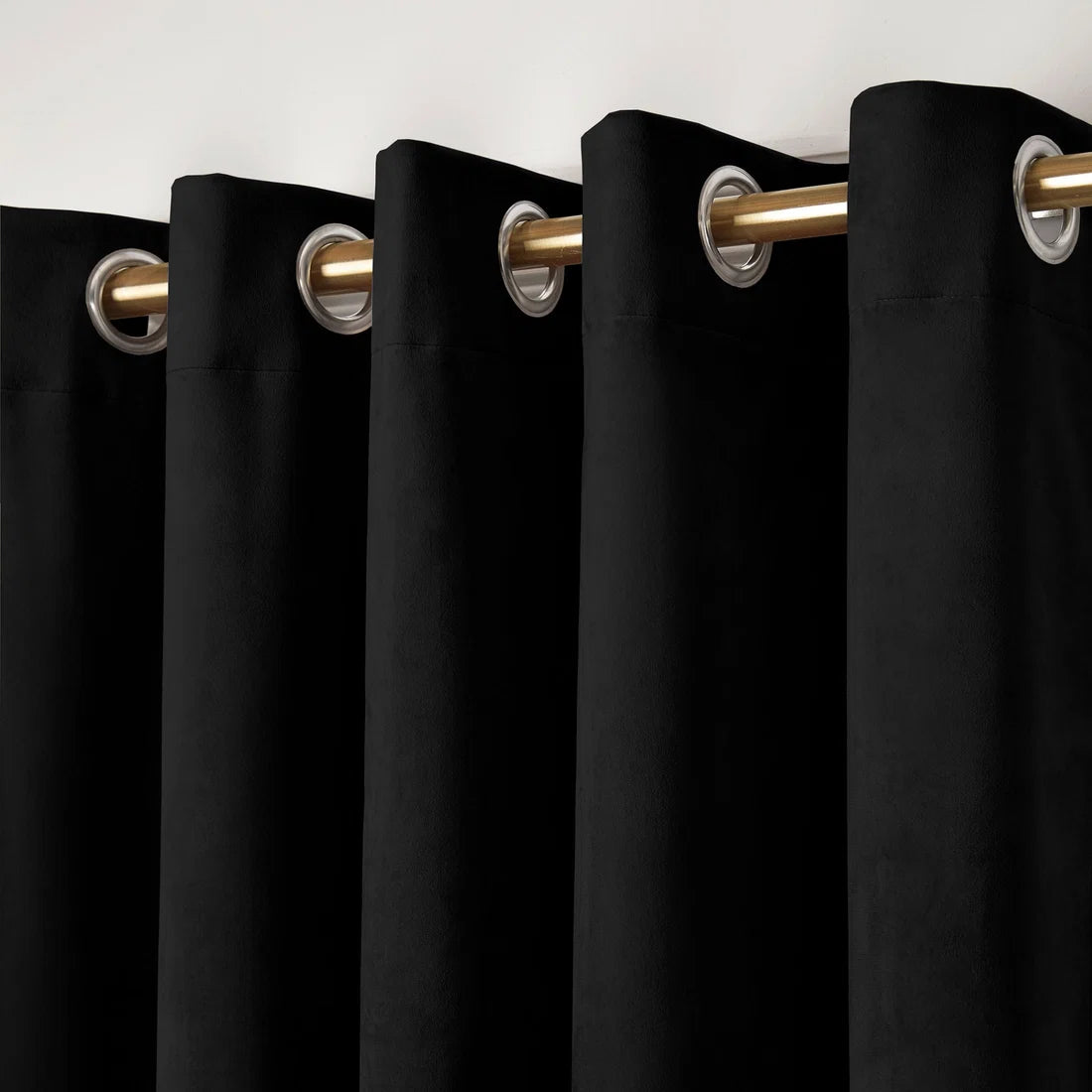 Close-up of the eyelet header on the Laurence Llewelyn-Bowen Montrose curtains.