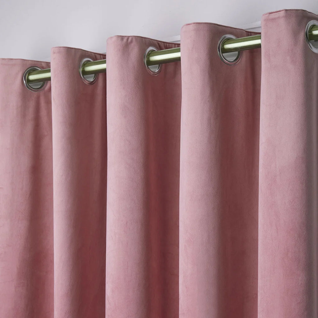 Close-up of the eyelet header on the Laurence Llewelyn-Bowen Montrose curtains.