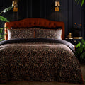 Laurence Llewelyn-Bowen Roxy Leopard Print cotton sateen duvet cover set in black.