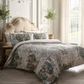 Laurence Llewelyn-Bowen Tuscan Garden reversible cotton sateen duvet cover set in green.