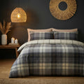 Lomond Check Blue duvet cover set in soft 100% brushed cotton.