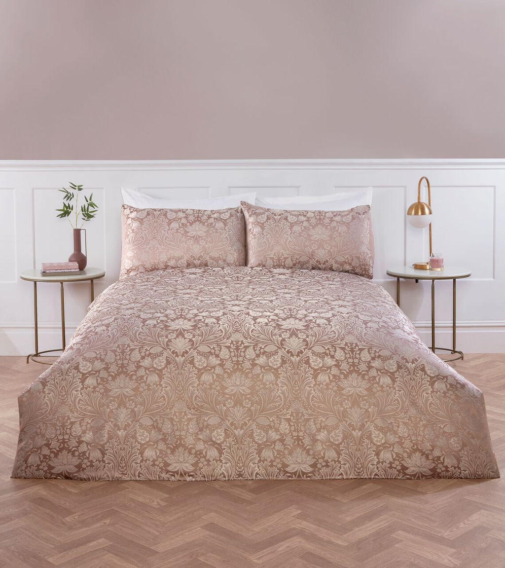 Luxury Damask Jacquard duvet cover set with an ornate tonal design.