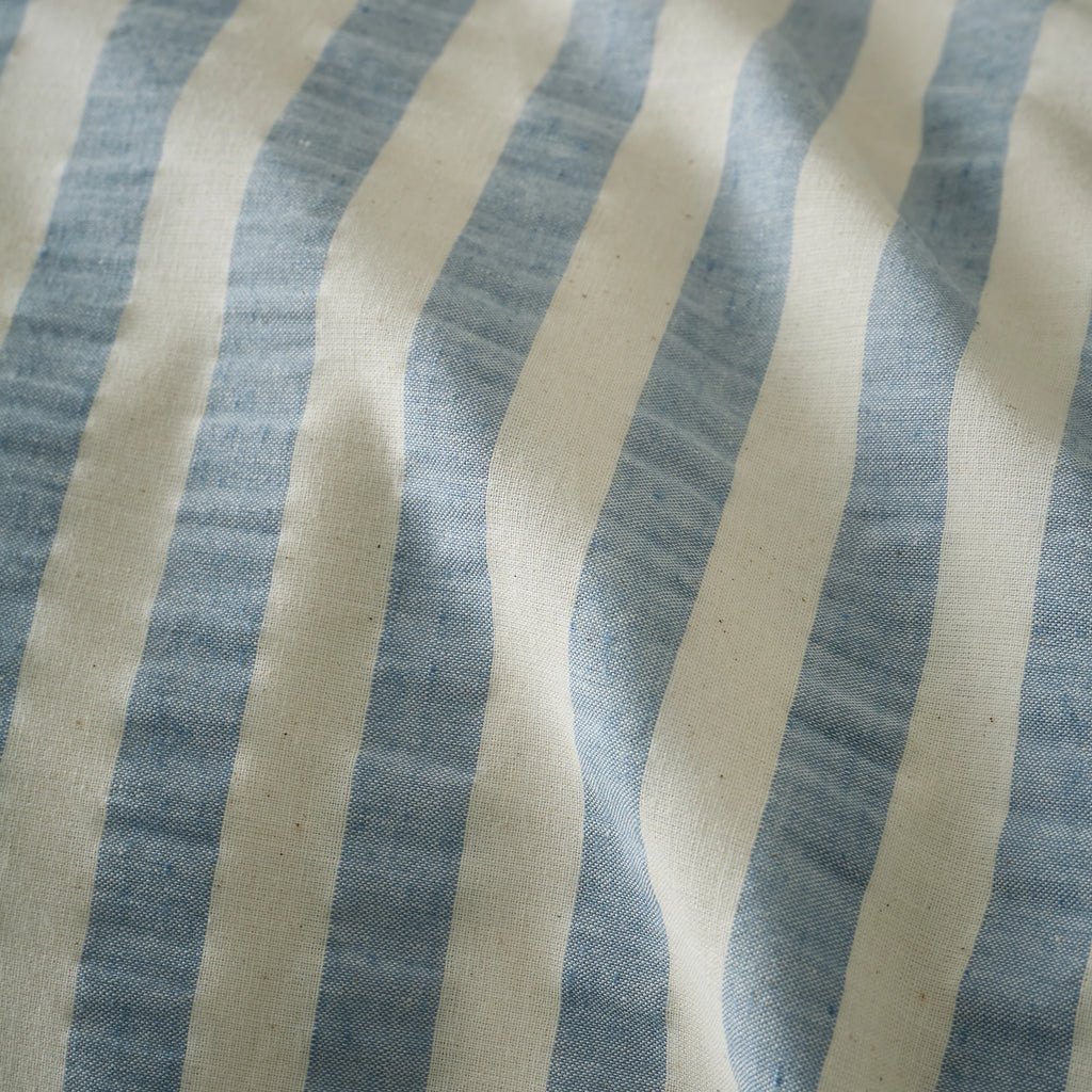 Pineapple Elephant Cotton Rich Woven Stripe Duvet Cover Set Blue