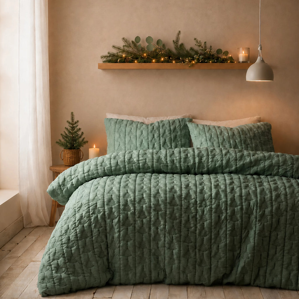 Pineapple Elephant Tamba Leaf Pinsonic Double Duvet Set Green
