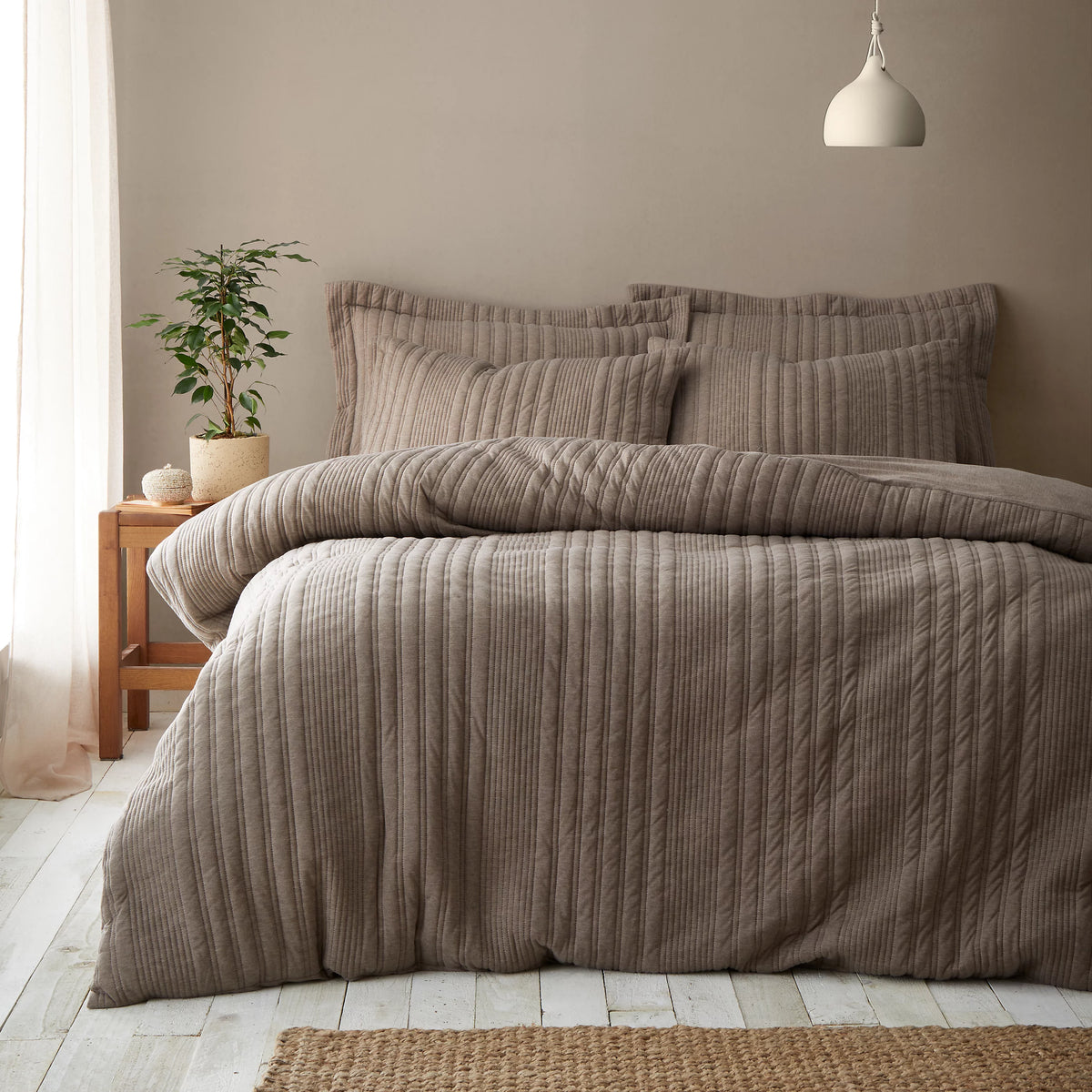 Pineapple Elephant Tamba Jersey Stripe Quilted Duvet Set Mole