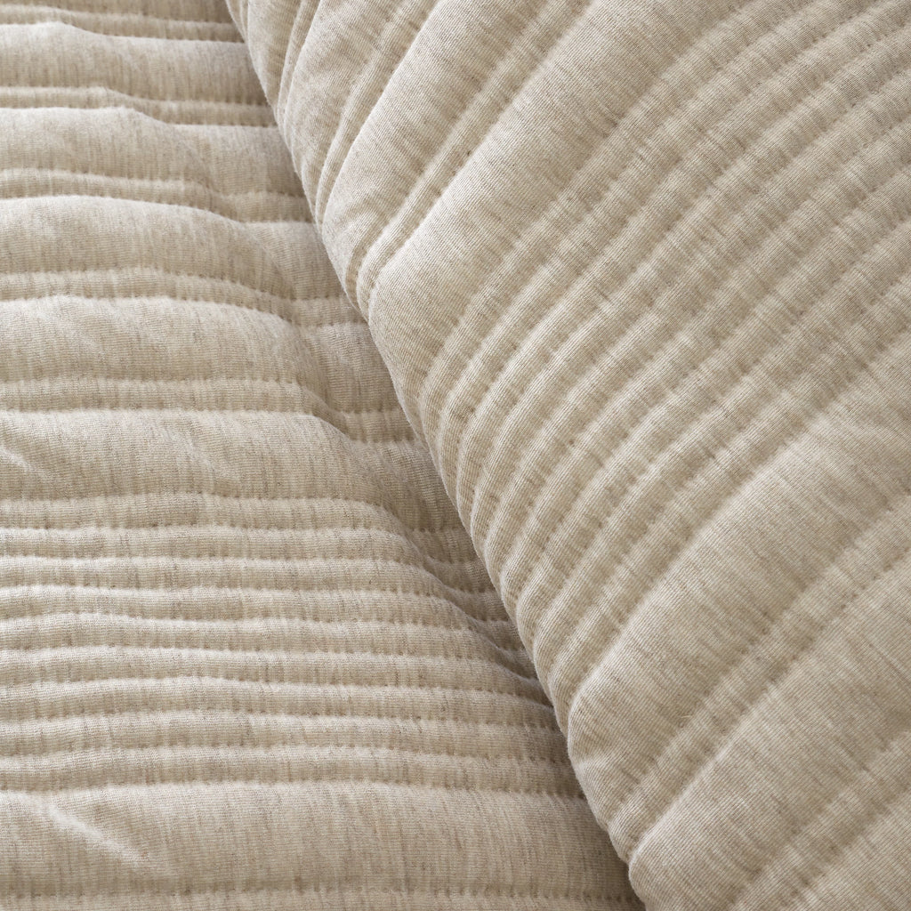 Pineapple Elephant Tamba Jersey Stripe Quilted Duvet Set Natural