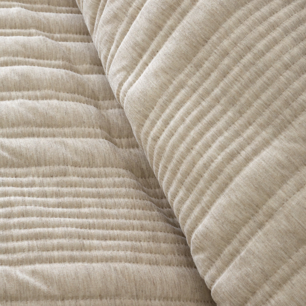 Pineapple Elephant Tamba Jersey Stripe Quilted Duvet Set Natural