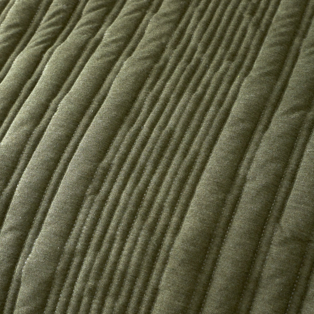 Pineapple Elephant Tamba Jersey Stripe Quilted Duvet Set Olive Green