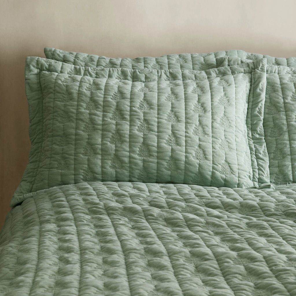 Pineapple Elephant Tamba Leaf Oxford Pillowcase Pair Green