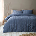 Pineapple Elephant Waffle Seersucker Duvet Cover Set Blue