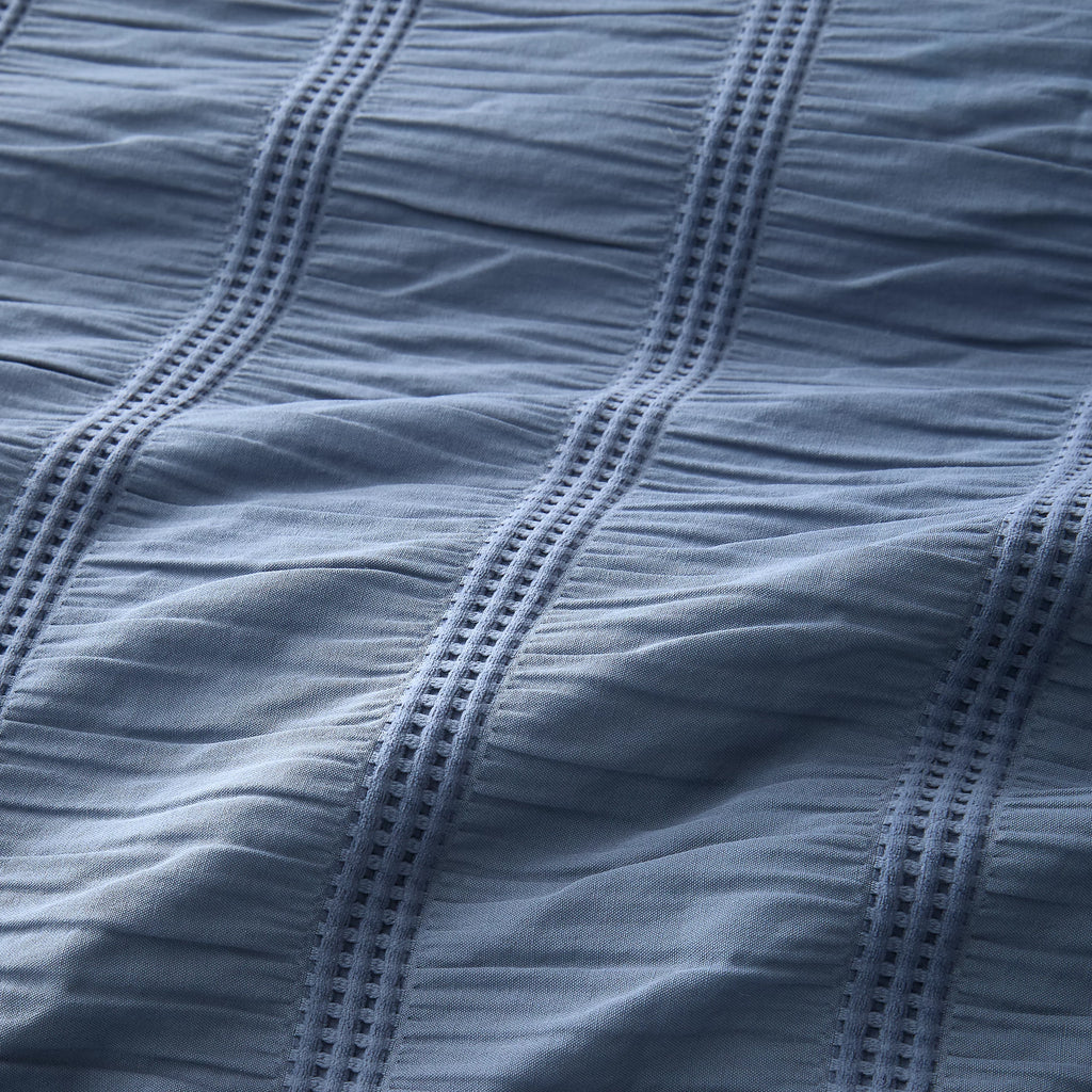 Pineapple Elephant Waffle Seersucker Duvet Cover Set Blue