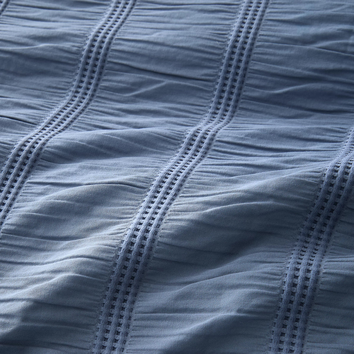 Pineapple Elephant Waffle Seersucker Duvet Cover Set Blue