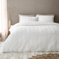 Pineapple Elephant Waffle Seersucker Duvet Cover Set White