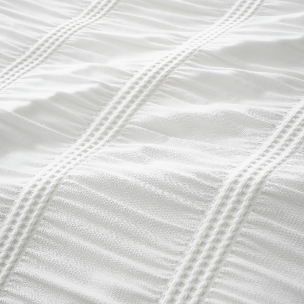 Pineapple Elephant Waffle Seersucker Duvet Cover Set White