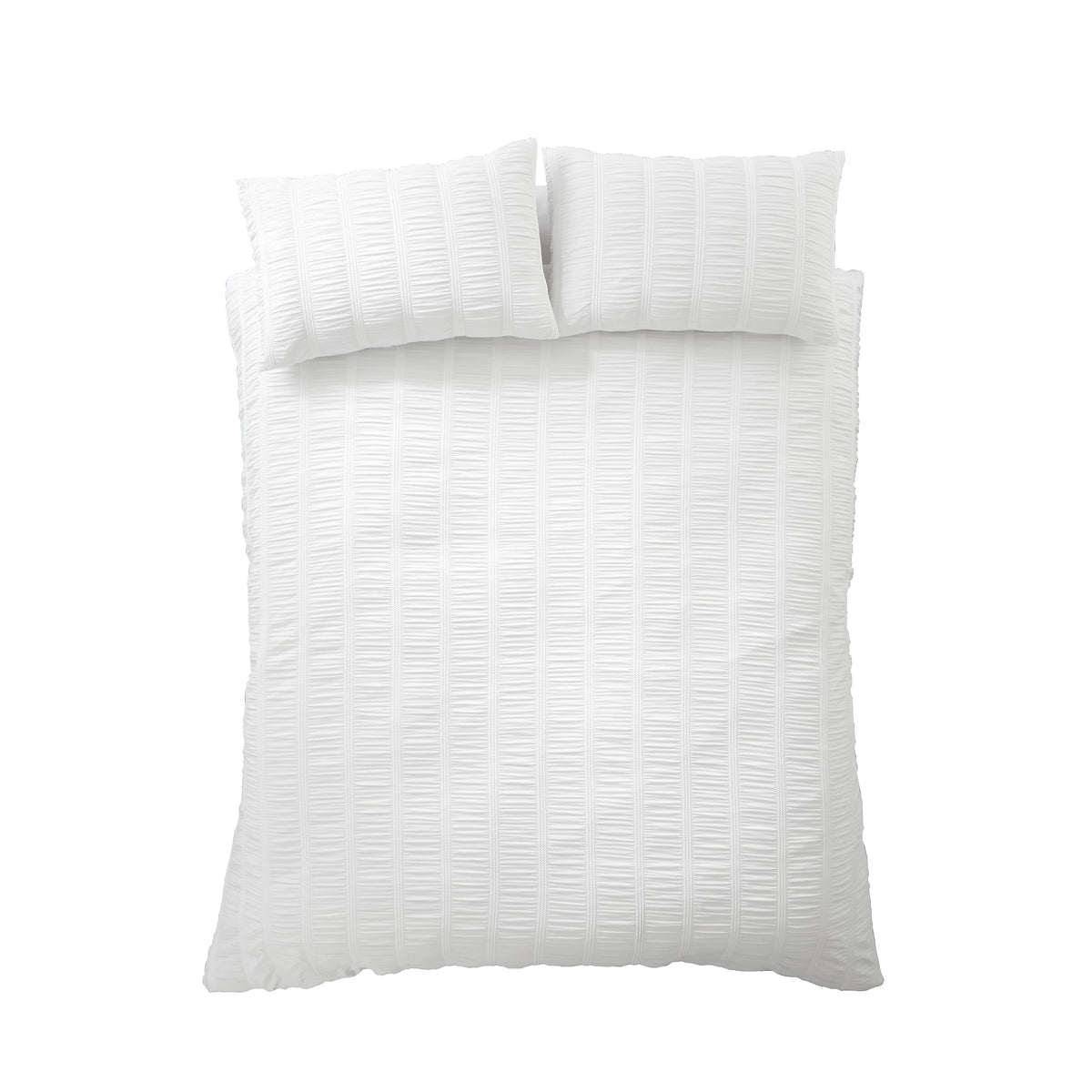 Pineapple Elephant Waffle Seersucker Duvet Cover Set White
