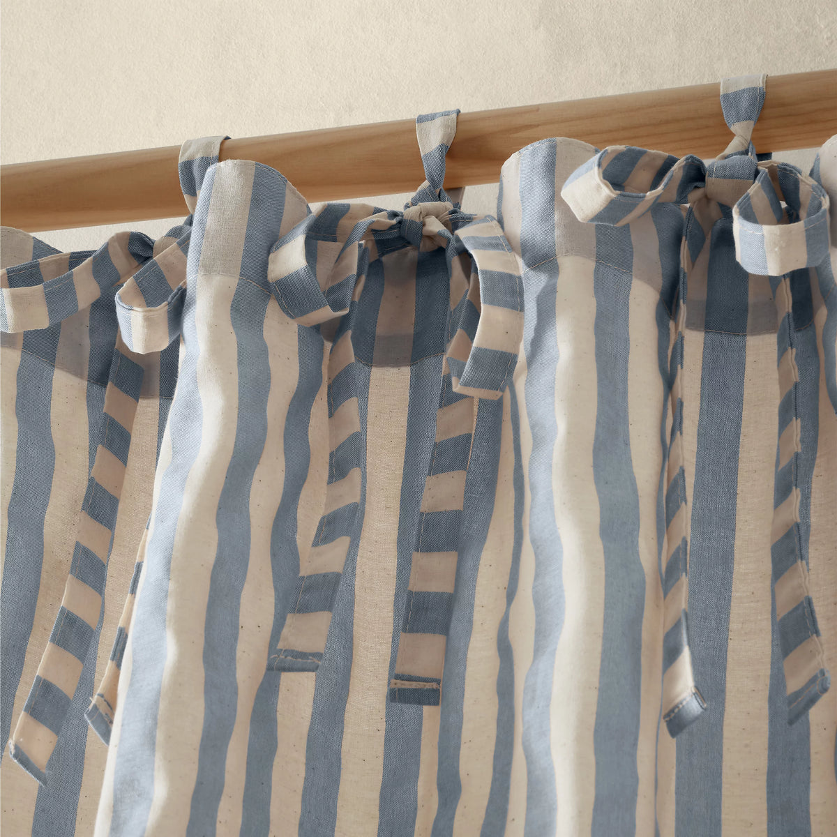 Pineapple Elephant Zanzibar Woven Stripe Voile Curtain Panel in Blue