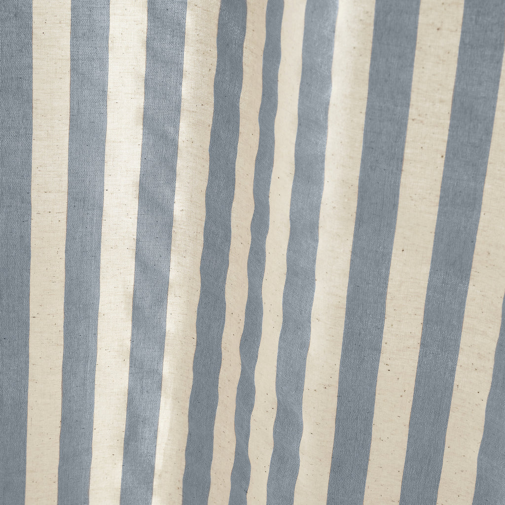Pineapple Elephant Zanzibar Woven Stripe Voile Curtain Panel in Blue