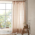 Pineapple Elephant Zanzibar Woven Stripe Voile Curtain Panel in Clay