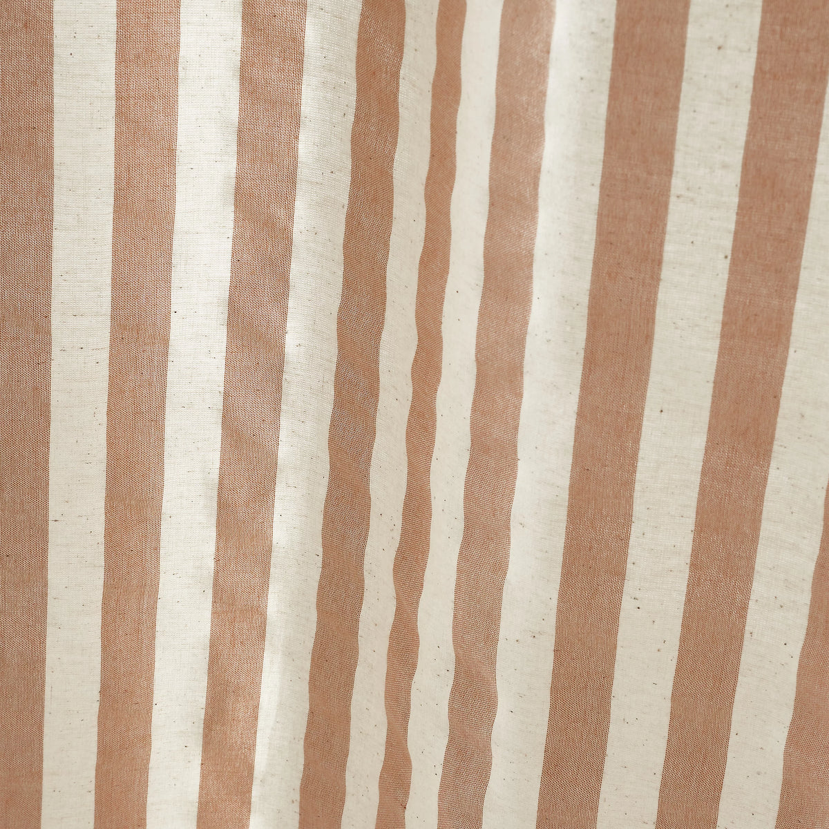 Pineapple Elephant Zanzibar Woven Stripe Voile Curtain Panel in Clay