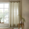 Pineapple Elephant Zanzibar Woven Stripe Voile Curtain Panel in Green