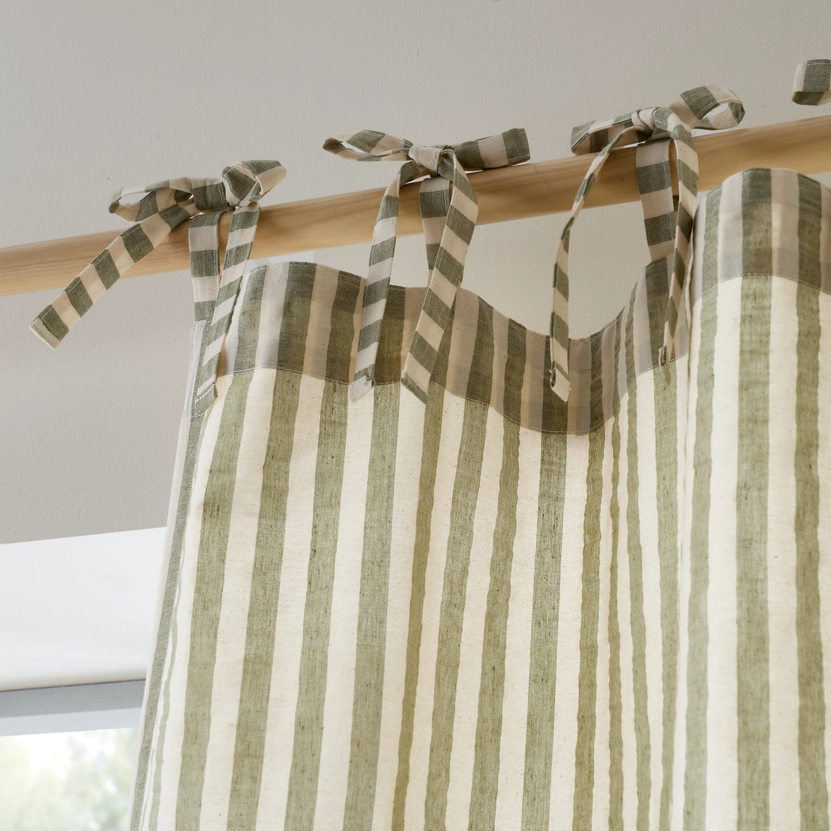 Pineapple Elephant Zanzibar Woven Stripe Voile Curtain Panel in Green