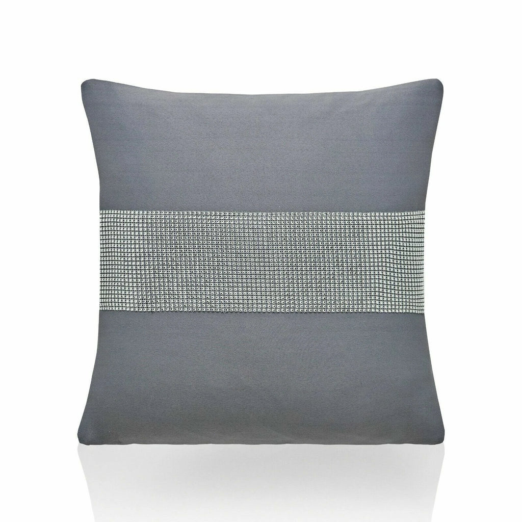 Palace Diamante Filled Cushion in Silver 45 x 45cm