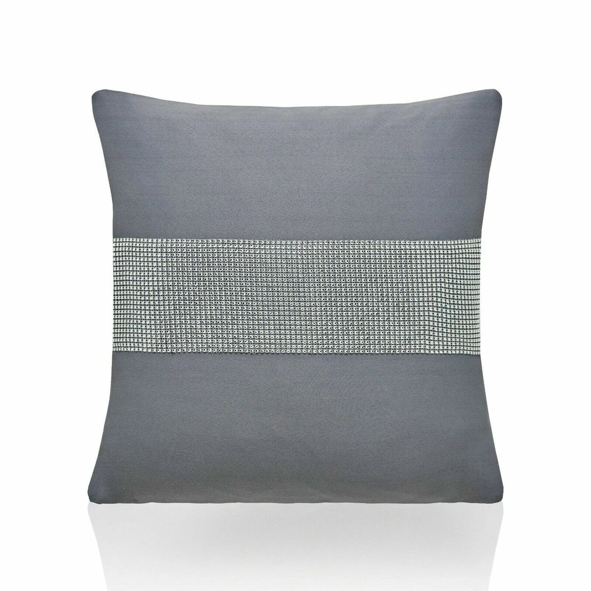 Palace Diamante Filled Cushion in Silver 45 x 45cm