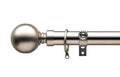 Satin Ball extendable brushed satin curtain pole set with coordinating ball finial.